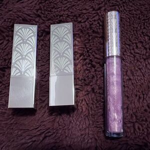 NEW Estée Lauder Lip Stick and lip gloss set with Silver Packaging